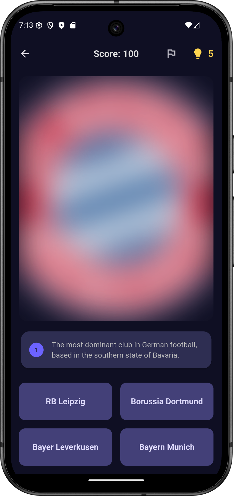 Blurred football club guess