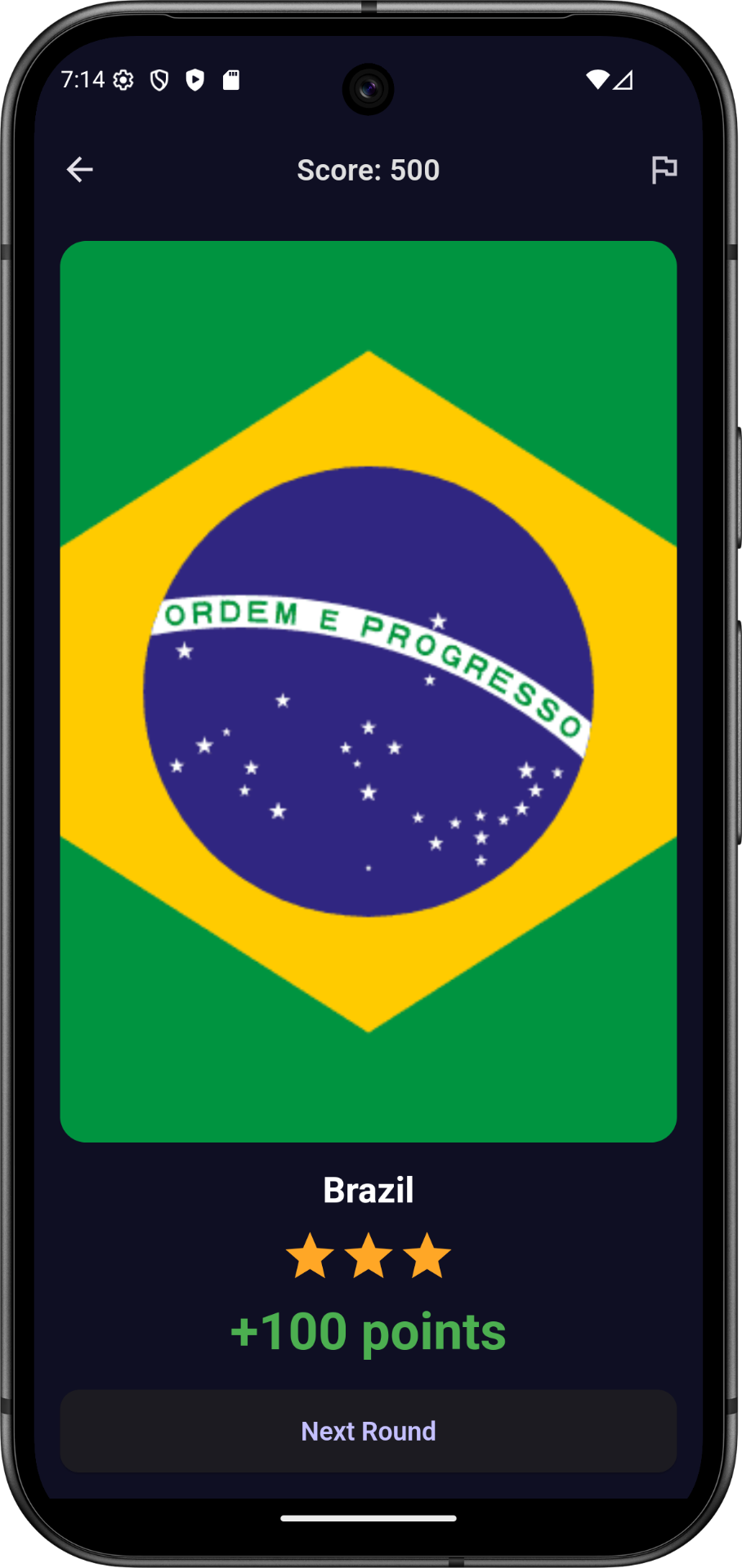 Correct answer — Brazil flag